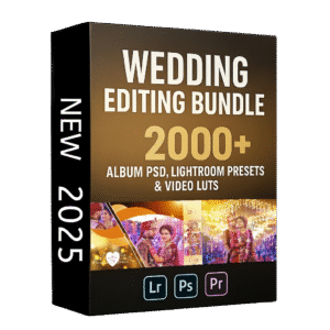 wedding editing bundle: 2000+ latest album psd, lightroom presets & video luts