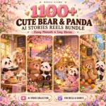 1100+ cute bear & panda reels bundle