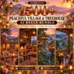 1500+ peaceful village & treehouse ai reels