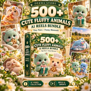 500+ cute fluffy animals ai reels bundle