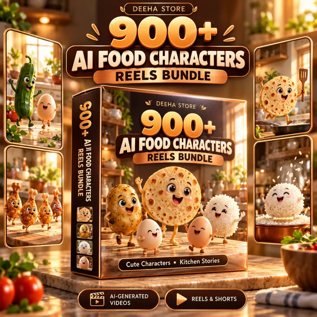 900+ ai food characters reels bundle