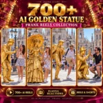 golden living statues four vertical moments